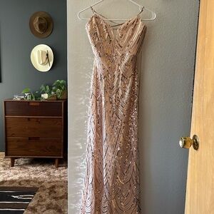 Own The Club Sequin Maxi Dress - Gold - Hello Molly